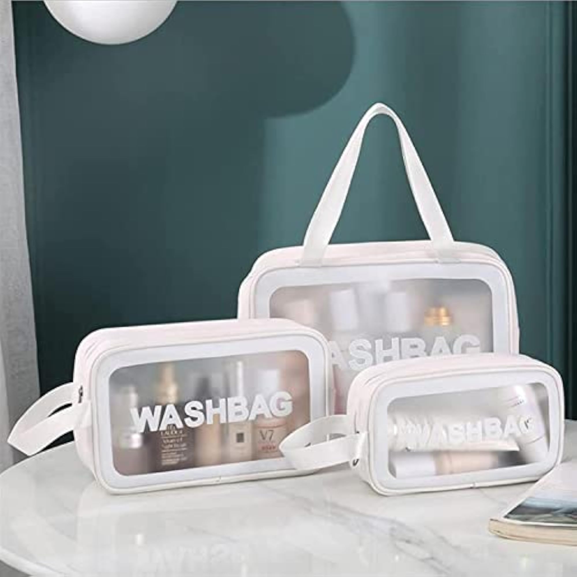 PVC Travel Toiletries Organizer Cosmetic Bag, Portable