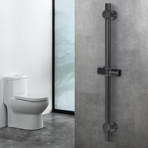 Barre de douche en acier inoxydable rotative 360° avec fixations murales variables - 3