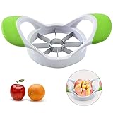 🍏💖 【Mango Ergonómico, Fácil de Usar y Limpiar】 Ø 9 cm, 8 cuchillas. Cortador de manzanas, El cortador de frutas puede dividir su fruta de manera fácil e increíblemente rápida en 8 trozos de tamaño uniforme colocándolo en el medio y simplemente presionándolo hacia abajo, El divisor de frutas acorta y simplifica considerablemente el esfuerzo de corte, descorazonador, fabricado en acero inoxidable.