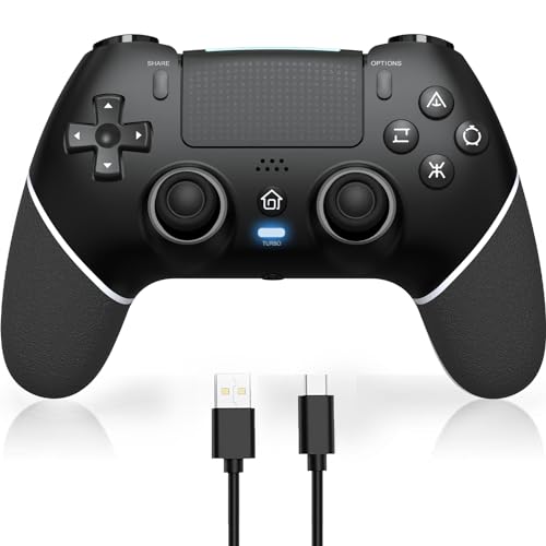 【2024春登場·PS4コントローラー】 Sungale p4コントローラー 自動連射 背面ボタン付き Bluetooth5.0 1000mAhバッテリー搭載 マクロ機能 PS4/PS4 Pro/Slim/PC対応 イヤホンジャック付き ホールスティ