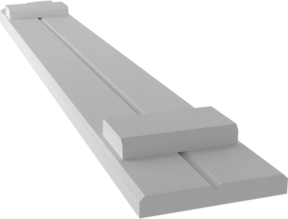 Ekena Millwork ARW101BQ207X36PRH Americraft Two 2 Exterior Real Wood Joined Board-n-Batten Shutters w/Arch Top (Per Pair), 36-in. H, Primed