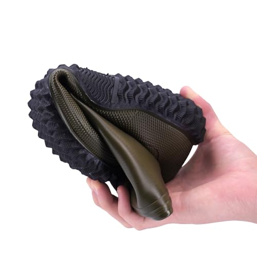 JOMIX Unisex Gummistiefel Damen Herren Faltbar Hoch Regenstiefel Wasserdichte Rutschfest Leicht PVC Stiefel Garten Regenschuhe (YXW2507, Grün, 38-39 EU)