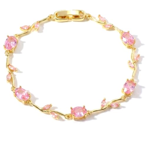 Image of druenza Tulip Bracelet for Women Stylish | Gold Plated Floral Crystal Jewellery | Elegant Adjustable Chain Bracelet for Girls Stylish | Trendy Daily Wear Party Jewelry Gift for Women & Girls
