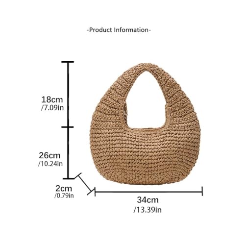Bolso Tote tejido de paja para verano miniatura 4