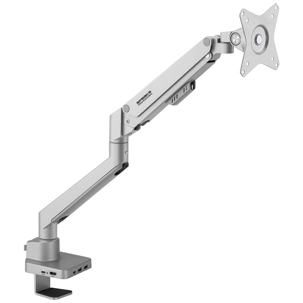 SpeaKa Professional SP-MM-600 1fach Monitor-Tischhalterung 43,2 cm (17) - 81,3 cm (32) Gasdruck-Technik, Integrierte Dockingstation, Neigbar, Schwenkbar (SP-10493144)