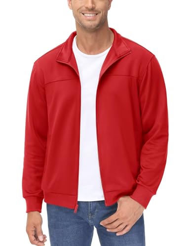 Image of MAGCOMSEN Men's Workout Jackets Full Zip Pockets Activewear Casual Track Jacket Stand Collar Breathable Running Coat