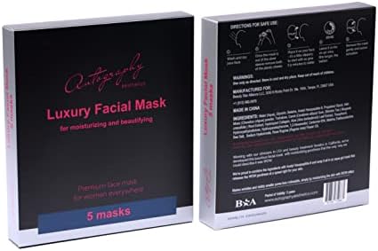 AUTOGRAPHY Premium Facial Mask with Acetyl Hexapeptide-8, Hyaluronic Acid and Collagen | Anti-Ageing | Reduce Wrinkles | Skin Elasticity | 5 Masks In a Pack