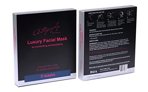 Autography Premium Facial Mask With Acetyl Hexapeptide-8, Hyaluronic Acid And Collagen | Anti-Ageing | Reduce Wrinkles | Skin Elasticity | 5 Masks In A Pack #TOP21
