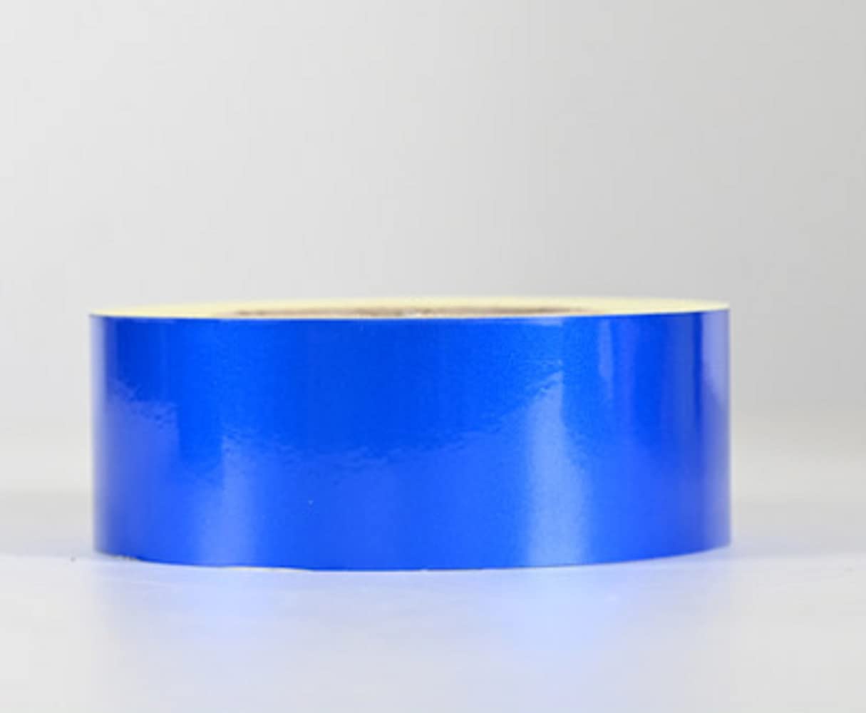 WEKOW 1pcs Width 5CM/10CM/20CM Length 3M Reflective Warning Tape Monochrome Reflective Tape Reflective Sticker/reflective Film Safety Warning Tape (Blue,5CM)