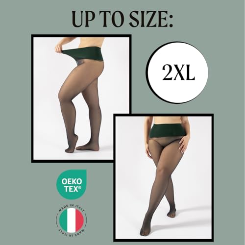 Image of CALZITALY Seamless Sheer Tights, Comfortable Waistband, 15 Denier Pantyhose Multi Colors Made in Italy