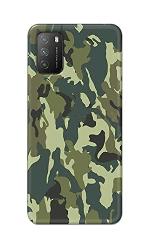 Image of Printed Hard Back Cover Case for Mi Poco M3 Back Cover (Green Army Camouflage) -1803