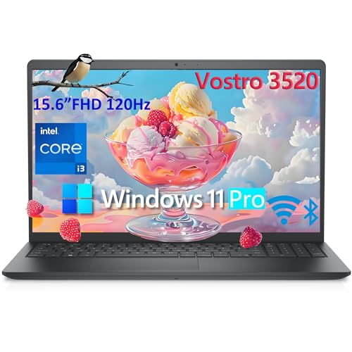 Image of Dell 15 15.6 inch Laptop Computer for Home and Business Student, 13th Gen Intel 5-Core CPU, 4GB DDR4 RAM, 1TB PCIe SSD, Vostro 3530 120Hz FHD, WiFi, RJ45, Type-C, HDMI, Windows 11 Pro