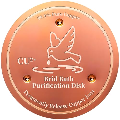 QWACVRTM Bird Bath Copper Disk 99.99% Pure Copper Cleaning Disk Natural Cleaning Solution for Outdoor Birdbath Helps Extend time Between birdbath Cleaning Fit for Outdoor Birdbaths Bowl