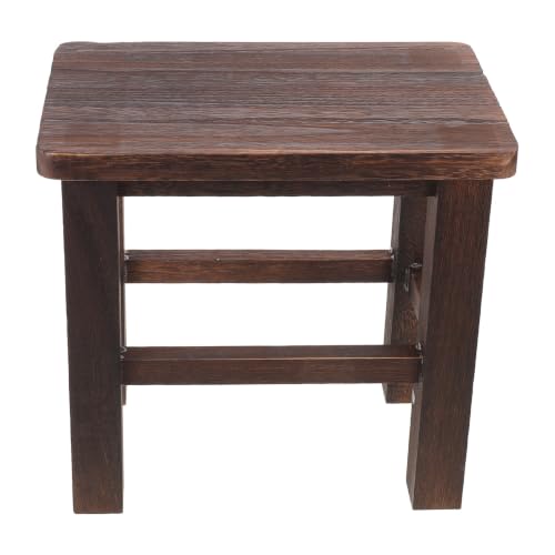 SOLUSTRE Taburete de Madera Vintage para Plantas y Bonsáis, Resistente y Estable, 28 Cm de Alto, Color Café, Adecuado para Sala y Oficina
