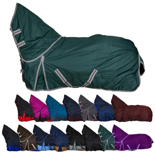 RL24 - Weidedecke Full Neck Basicline 600D Polarfleecefutter – als Regendecke & Übergangsdecke – wasserdichte Outdoordecke mit Kreuzbegurtung – Pferdedecke in Grün – Größe 145cm RL24 - Weidedecke Full Neck Basicline 600D Polarfleecefutter – als Regendecke & Übergangsdecke – wasserdichte Outdoordecke mit Kreuzbegurtung – Pferdedecke in Grün – Größe 145cm
