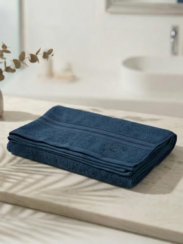Image of Monte Carlo Essential 100% Cotton Bath Towel | 400 GSM Lightweight & Quick Dry | Soft Absorbent Large Towel 75x150 cm | Skin Friendly Daily Use Bathroom Towel for Men & Women (Jasper) | Real Teal