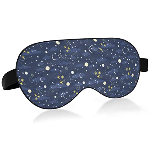 Ellitarr Eye Mask For Sleeping Blindfold Light Blocking Sleep Mask For Men Women Sleep Masks Soft And Comfortable Eye Cover For Travel Eye Shades Adjustable Strap Galaxy Navy #TOP1