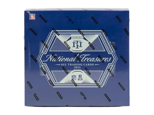 2025 Panini National Treasures Football Hobby Trading Card Box (8 Autographs or Memorabilia Cards Per Box)