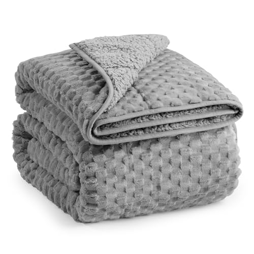 Luxury Sherpa Weighted Blanket 15 lbs Grey 48x72