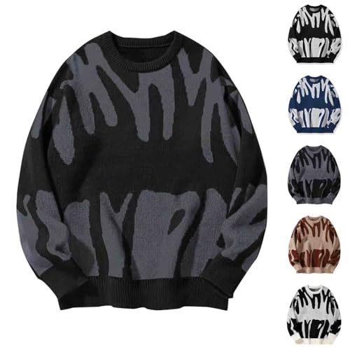 Cambkatl Men's Crewneck Graphic Fashion Sweaters, Loose Fit Casual Long Sleeve Pullover Knit Sweater Thermal Tops2