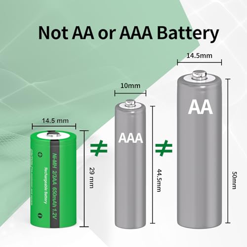 PKCELL 2/3AA Batteries 1.2V NIMH Rechargeable Battery (Not AA、AAA、2/3AAA) 650 mAh for Solar Garden Lights, 4 pack