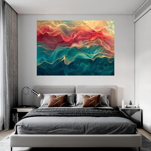 Impression d'art abstrait couleur et tableau moderne 70x90cm
