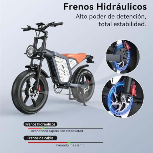 Miniatura 4 de Jansno X60 Bicicleta Eléctrica Para Adultos: Doble Motor Sin Escobillas, Batería 48v 23ah, Frenos Hidráulicos Duales, Transmisión De 7 Velocidades