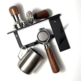 Barista Wandregal für Sage und für KitchenAid Siebträgermaschinen. Halterung für Siebträger (Portafilter, Bottomless & mit Auslauf), Tamper & Leveler, mit Haken & Ablage. Japandi Design, Schwarz