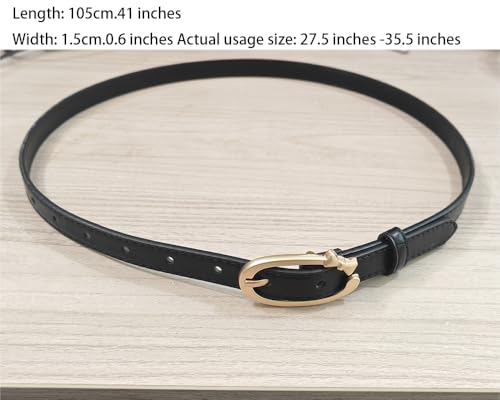MIFYNN Bow Thin Belts for Women Skinny Black and Brown Leather Belts with Gold Buckle, Perfect for Jeans, Dresses, and Pants 7