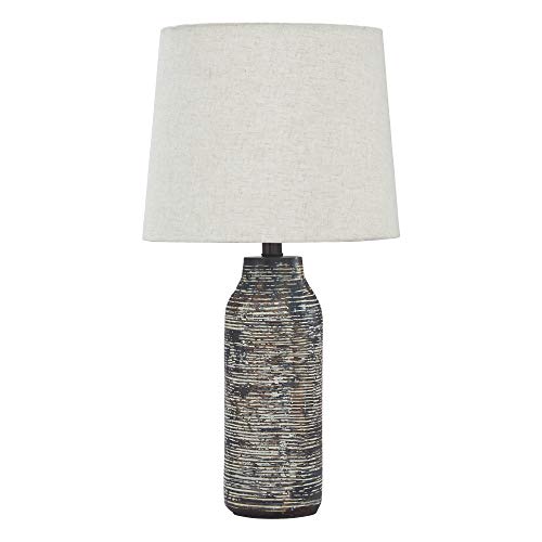 Signature Design By Ashley Mahima Eclectic Paper Table Lamp, 2 Count , 25.5", Black & White #TOP3