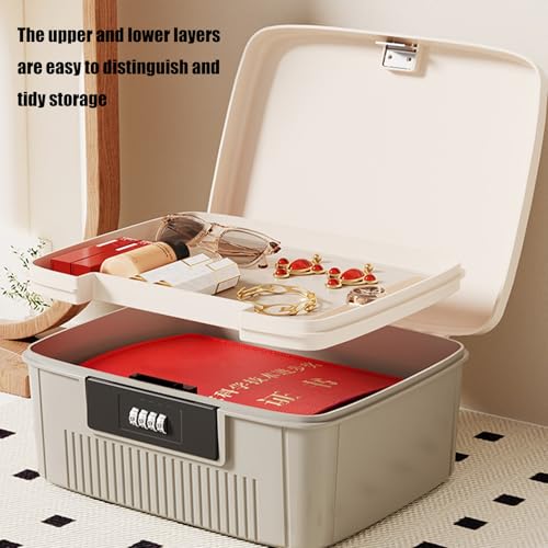 Boîte de rangement verrouillable avec plateau pour la maison et le bureau
