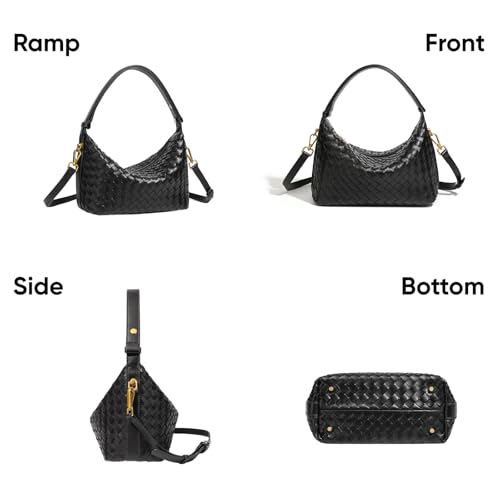 Woven Suede Shoulder Bag, Slouchy Crescent Hobo Purse & Satchel Handbag by Gaeul - Used condition - Image 5