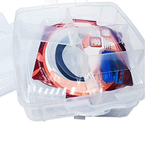 Hengke Craft Organizer Box 3 Layer Stackable Craft Storage Jewelry,Hardware,Craft Supplies Organizer With Adjustable Compartments For Accessories, Beauty Supplies, Art Supplies,Toy,Fuse Beads #TOP4