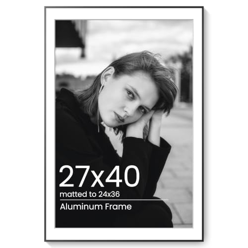 KovaScape 27x40 Black Aluminum Poster Frame with Real Tempered Glass