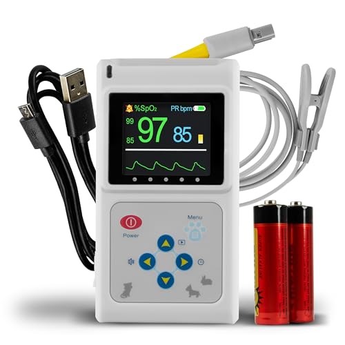 Pulox Pulsoximeter PO-600VET - Veterinär Oximeter zur Messung von SpO2 und Puls bei Tieren - für Tierarzt, Tierklinik und Heimgebrauch