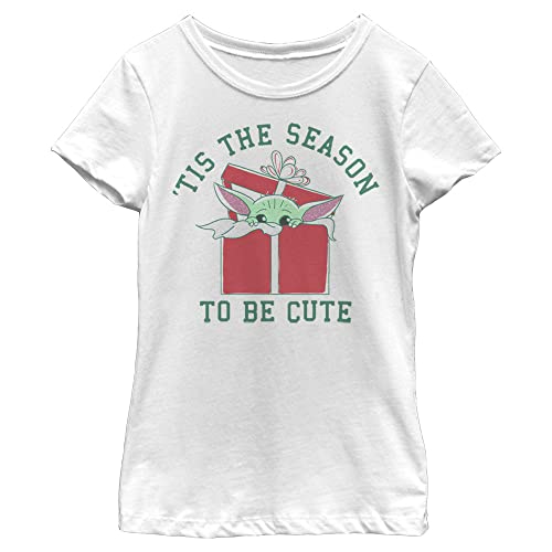 Star Wars Unisex Child Christmas The 'Tis Season to Be Cute Girls T-Shirt, White, X-Small US, White, XS