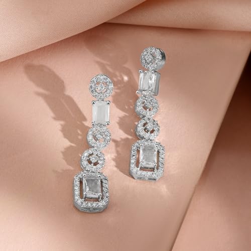 Image of Rubans American Diamond Zirconia Necklace Set Stylish Jewellery Gift for Women & Girls
