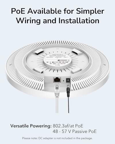 Image of Cudy AX3000 2.5G WiFi 6 Wireless Access Point, 2.5Gbps RJ45, Business WiFi Solution, Mesh Support, Seamless Roaming & MU-MIMO, PoE or DC Powered, AP3000