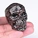 QLRSUXN 2 Inch Flame Yooperlite Stone Crystal Skulls Decor,Human Skull Sculpture Statues Healing Crystal Decor,Halloween Skull Figurines,Home Office Decoration Christmas Meditation Gifts for Men Women