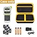 Case Compatible with Brother for P-Touch PTH110BP/ PTH110/ Pro PT-H111/ PTE110 Portable Label Maker, Storage Holder Carrying Organizer for Label Tapes, AC Adapter, Charging Cables -Yellow Zipper