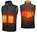 RONGLI Gilet Chauffant USB, Gilet Chauffant pour Hommes et Femmes, température Thermique réglable, Chargement USB, Chauffage du Dos et du Cou, Veste d'hiver - Lavable (L, Noir)