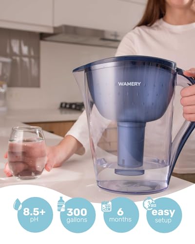 Alkaline Water Filter Pitcher 8 Cup, Free Filter Cartridge Included, Increases Water pH, Removes Lead, Chlorine, Copper. Fast Filtration, Water Purifier Pitcher - Thumbnail 4