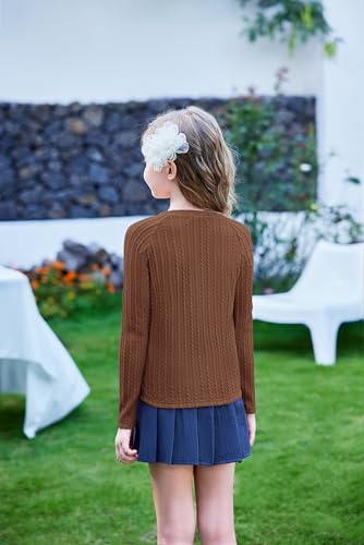 Arshiner Girls Raglan Long Sleeves Shirts Textured Knit Tops for Girls Casual Soft Kids Loose Blouse Tee2