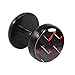 Mein-Ohrstecker Fake Plug schwarz Carbonfasser in verschiedenen Farben und Größen Größe 8 mm, Color Schwarz-Rot