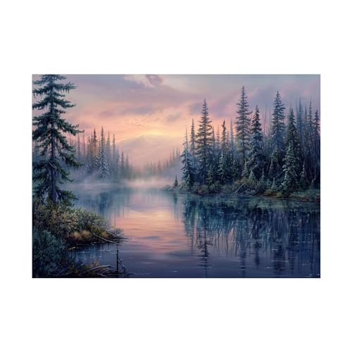 Tableau paysage forestier WODJEM 70x90cm sans cadre décoration murale