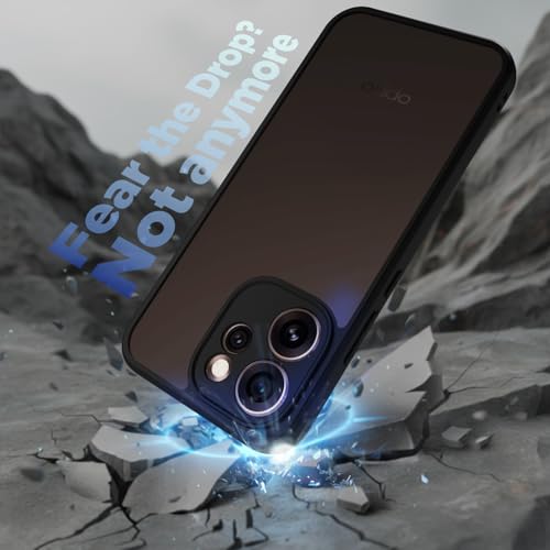 Image of RIGGEAR Shockproof Sleek Hybrid Armor Back Cover Case for Oppo Reno15 Pro, Reno 15 Pro 5G (Smoke Black Matte PC + Black TPU Bumper)