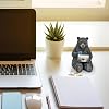 Black Bear Figurine with Computer and Coffee Wildlife Resin Statue for Rustic Cabin Decor, Lodge Office Desk Display, Home Decoration Gift for Nature Lovers, Hunters, and Animal Figurine Collectors.