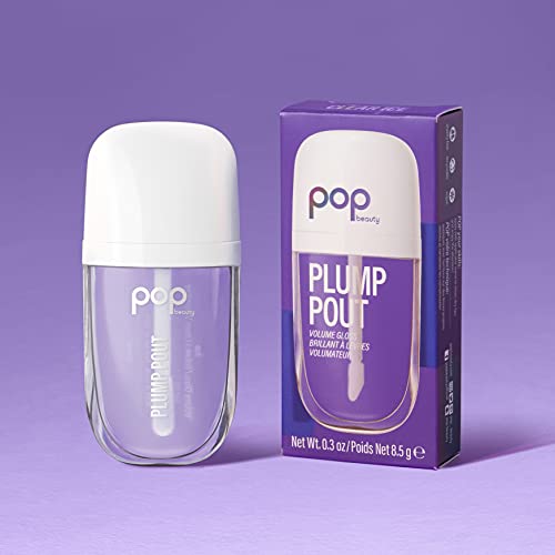 Pop Beauty Plump Pout Clear Ice | Plumping Lip Oil, Hydrating Lip Gloss, Long Lasting Nourishing Lip Glow Oil Non-Sticky #TOP24