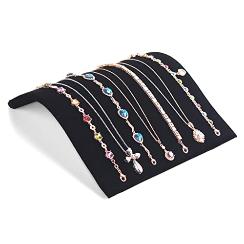 Cyrank Velvet Necklace Stand,Necklace Holder Necklace Display Stand for 12 Necklaces,7.7×7.4×1.9inch,Jewellery Display Stands for Craft Fairs,Bracelet Stand Display Velvet Jewellery Holder Organizer