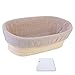 Litthing 1Pz Cesto Ovale Banneton Casa Lievita Pagnotta Cesto da Lievitazione del Pane Banneton in Rattan Cestino di Fermentazione con Fodera in Lino e Raschietto per la Pasta Ovale (25cm*15cm*8cm)
